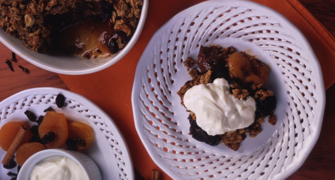 Dried Fruit, Oat & Hazelnut Crumble